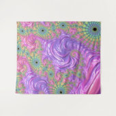 Groovy Trippy Boho Jewel Tone Regenboog Fractal Wandkleed (Voorkant (horizontaal))