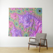 Groovy Trippy Boho Jewel Tone Regenboog Fractal Wandkleed (In Situ (horizontaal))