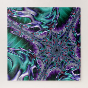Groovy Trippy Funky Psychedelische Fractale Kunst Legpuzzel