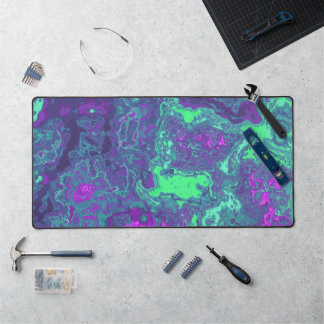 Groovy Trippy Kleurrijke Wervelende Abstracte Marm Bureaumat