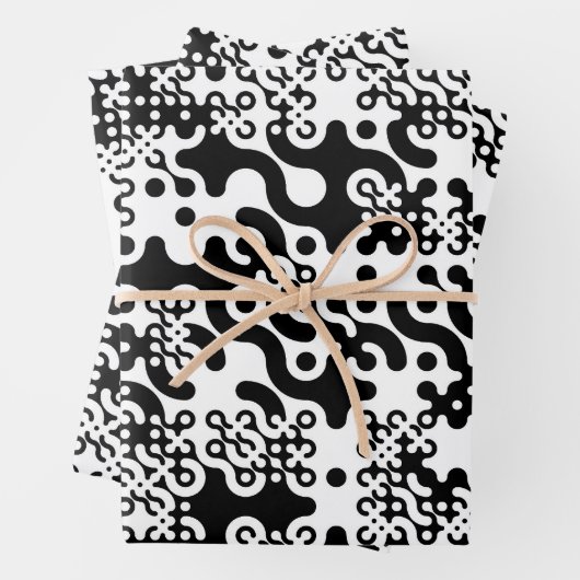 Groovy Trippy Truchet Tiles Inpakpapier Vel (In situ)