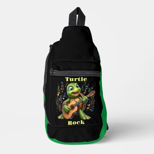 Groovy Turtle Jamming Out Sling Bag (Voorkant)