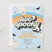 Groovy Two Spooky Boy 2e verjaardag Halloween Kaart (Voorkant)