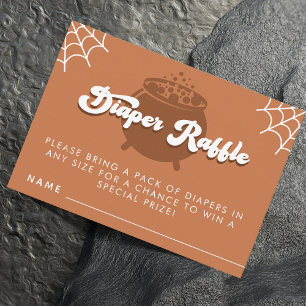 Groovy Typography Halloween Diaper Raffle Neutraal Informatiekaartje
