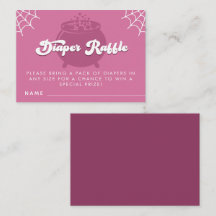 Groovy Typography Halloween Girl Diaper Raffle