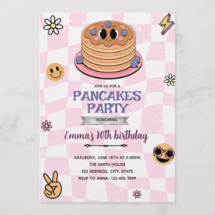 Groovy uitnodiging pannenkoekenfeest