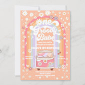 Groovy uitnodiging voor 1e verjaardag (Voorkant)