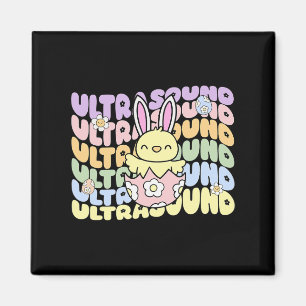 Groovy Ultrasound Tech Bunny Chick Eieren Pasen Zo Magneet