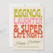 Groovy Unieke Retro Funny Eggnog Custom Christmas Feestdagenkaart (Voorkant)