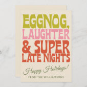 Groovy Unieke Retro Funny Eggnog Custom Christmas Feestdagenkaart (Voorkant / Achterkant)