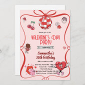Groovy valentines day party invitation  (Devant / Derrière)