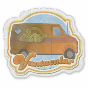 Groovy Vantastische Jaren Zeventig Busje Sticker