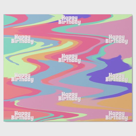  Groovy Verjaardag Cadeaupapier (Vlak)