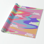  Groovy Verjaardag Cadeaupapier (Uitgerold)