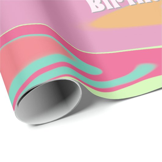  Groovy Verjaardag Cadeaupapier (Rol Hoek)