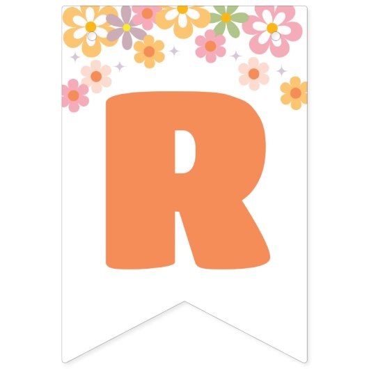 Groovy verjaardag Daisy Hippie verjaardag Vlaggetjes (Tweede vlag)