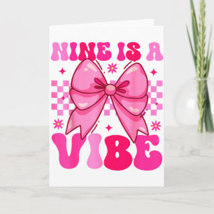 Groovy Verjaardag Negen Is Een Vibe Meisjes Tiener Kaart