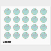 Groovy verjaardagsfeestje ronde sticker (Vel)
