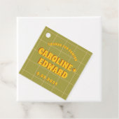 Groovy Vet Groen Geel Rood Funky Bedankjes Labels (In situ)