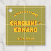 Groovy Vet Groen Geel Rood Funky Bedankjes Labels (Voorkant)