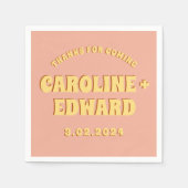 Groovy vet groen geel rood funky servet (Voorkant)