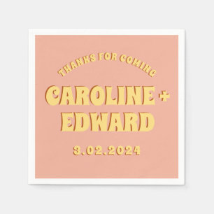 Groovy vet groen geel rood funky servet