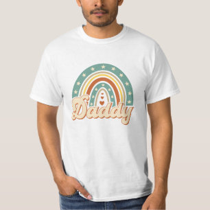 Groovy vet typografie boho regenboog pastel papa t-shirt