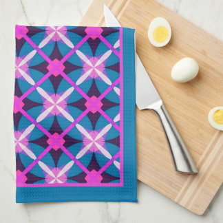 Groovy Vette Kleuren Geometrisch Diamant Patroon Theedoek