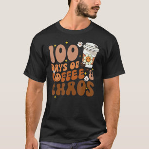 Groovy Vibes 100 dagen koffie en Chaos Funny de T-shirt