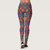 Groovy Vibes Crochet Heldere Levendige Kleuren Boh Leggings (Achterkant)