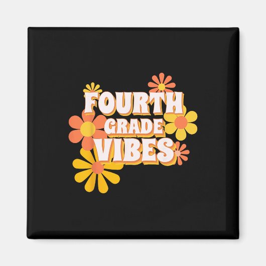 Groovy Vibes Retro terug naar schoolthee Magneet (Voorkant)