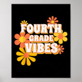 Groovy Vibes Retro terug naar schoolthee Poster (Voorkant)
