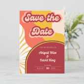 Groovy Vibes Retro Wedding  Save the Date (Staand voorkant)