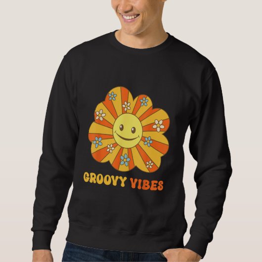 Groovy Vibes Seventies Sixties 60s 70s Hippy Retro Trui (Voorkant)