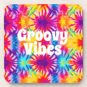 Groovy Vibes Tie Dye  Bier Onderzetter (Voorkant)