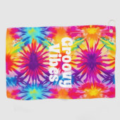 Groovy Vibes Tie Dye Golfhanddoek (Horizontaal)