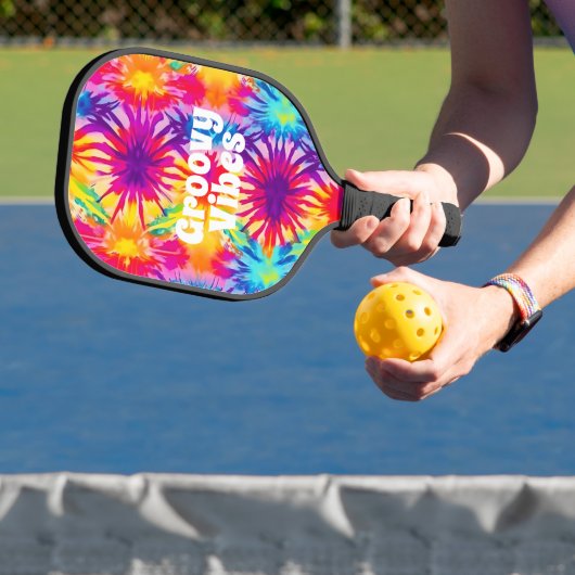 Groovy Vibes Tie Dye Pickleball Paddle (Insitu)