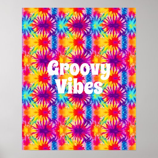 Groovy Vibes Tie Dye  Poster (Voorkant)
