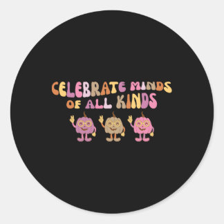 Groovy Vier Minds Van Allerlei Soort Pompoen Sped  Ronde Sticker