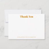 Groovy Vintage Oranje Bloem Bad Custom Plat Bedankkaart (Voorkant)