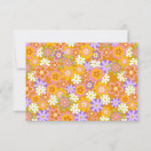 Groovy Vintage Oranje Bloem Bad Custom Plat Bedankkaart (Achterkant)