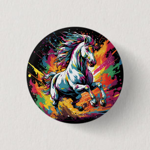 Groovy Vintage Renpaard Pop Art Ronde Button 3,2 Cm