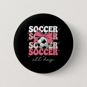 Groovy Voetbal Coquette Strik Girls Vrouwen Voetba Ronde Button 5,7 Cm