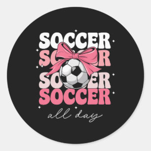 Groovy Voetbal Coquette Strikers Meisjes Vrouwen V Ronde Sticker