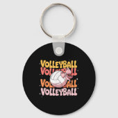 Groovy Volleybal Coquette Bow Volleybal Lover Vo Sleutelhanger (Voorkant)