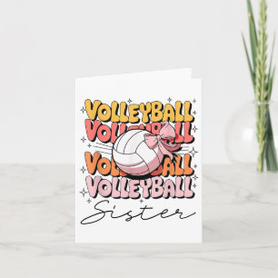 Groovy Volleybal Zuster Coquette Bow Volleybal Kaart