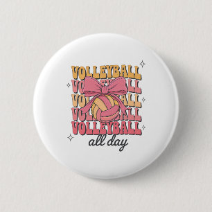 Groovy Volleyll Coquette Bow Girl Dames Volleyll A Ronde Button 5,7 Cm