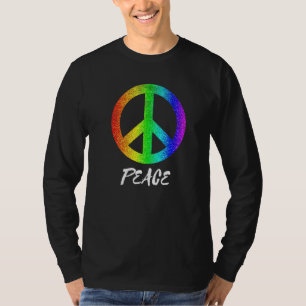 Groovy Vredesbord 70s Kleurrijke Vredessymbool Fre T-shirt