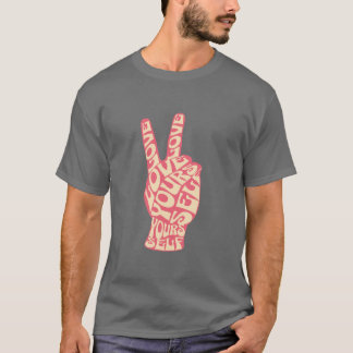 Groovy Vredeshand Houd van jezelf 60s Retro T-shirt