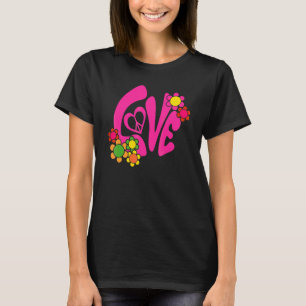 Groovy Vredesteken Liefde 60s 70s Retro Hippie Kos T-shirt